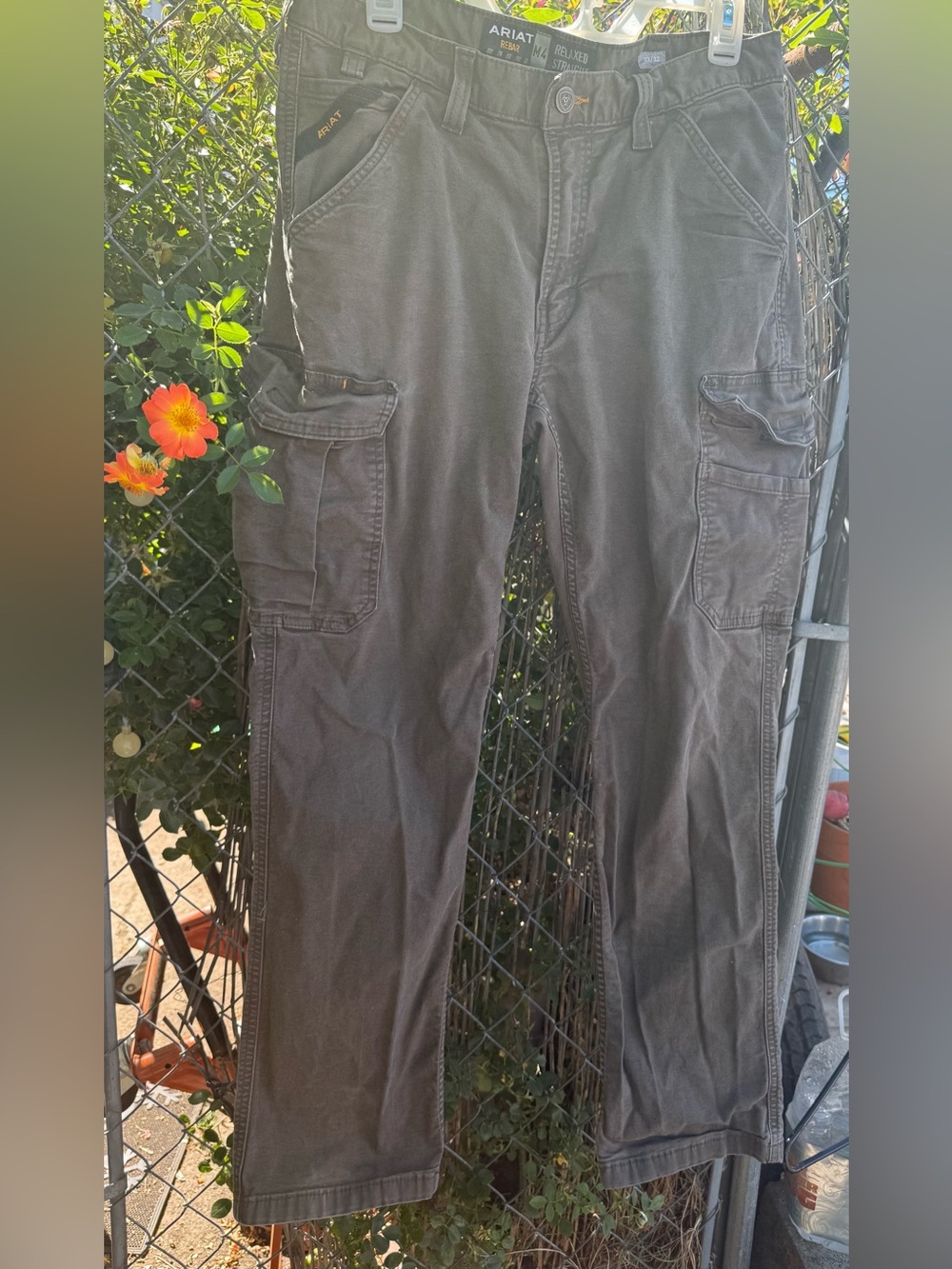 Ariat Rebar M4 Relaxed Straight Canvas Work Cargo Pants - 33x32 Mens - Picture 2 of 10